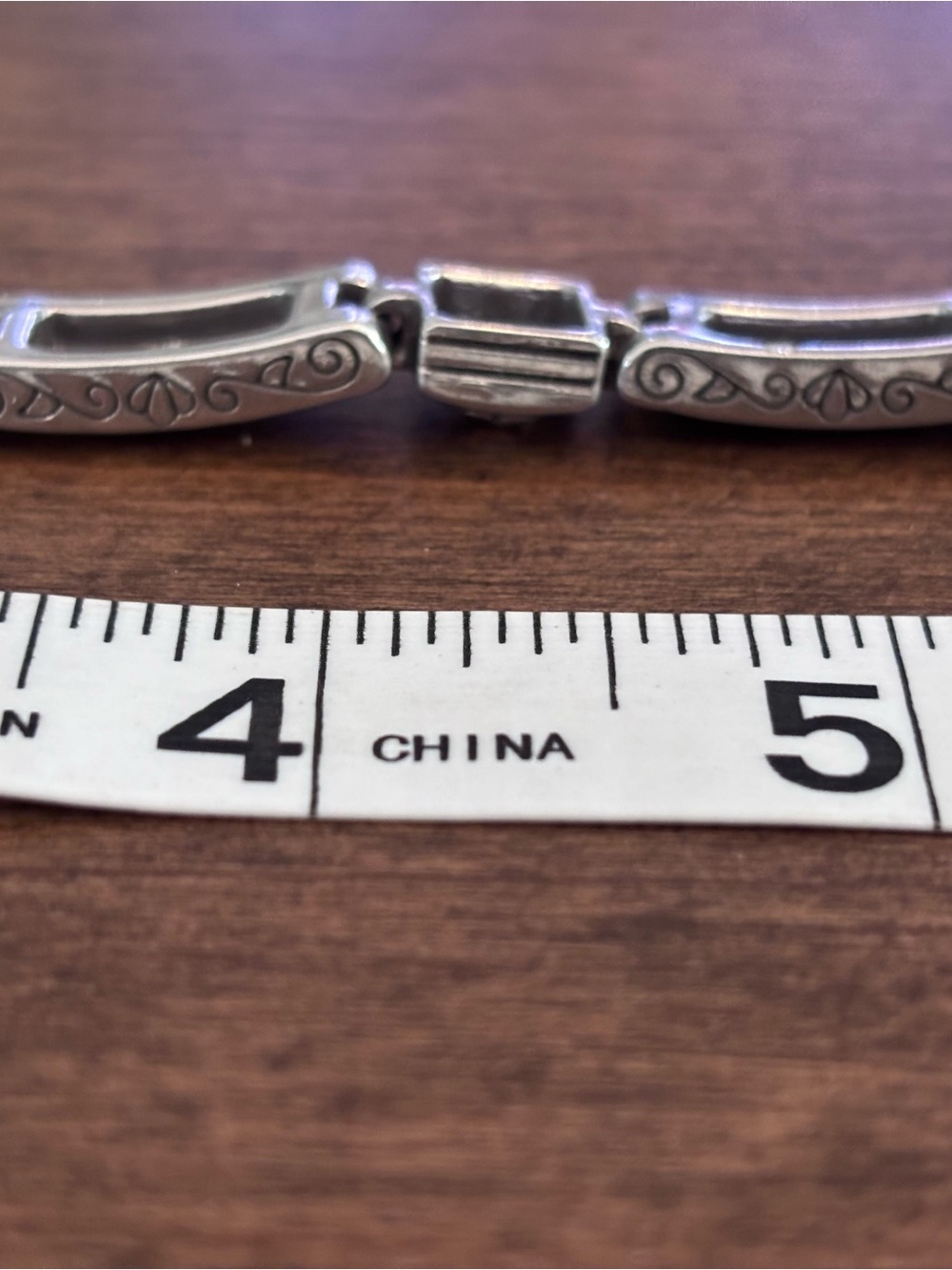 Brighton Tribeca Silver Tone Etched Scroll Link Adjustable Belt, Women’s Small - Picture 8 of 13